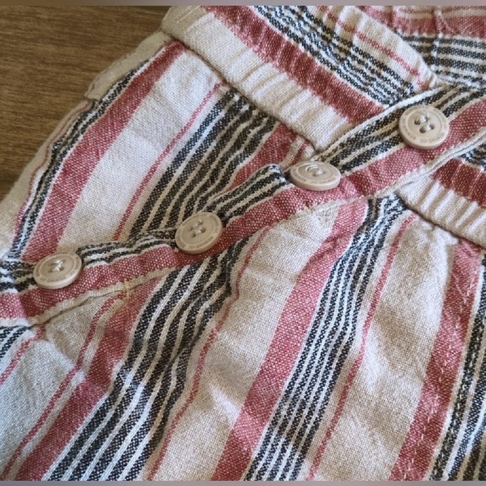 Women’s Rewind Boho Striped Multicolor Linen Wide-Leg Pants Size 3/27 - Picture 3 of 7